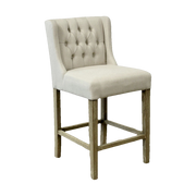 Wing Back Counter Stool in Ecru Linen