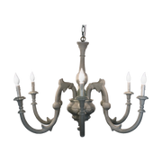 Wooden Chandelier in Grey Finish
