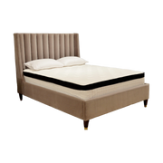 Yuki Queen Size Bed Mushroom Velvet